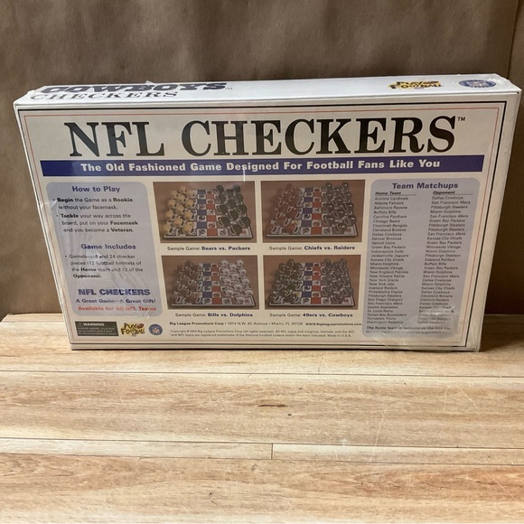 New! Vintage Cowboys Checkers Board Game Dallas NFL Football NEW Sealed - Picture 4 of 8